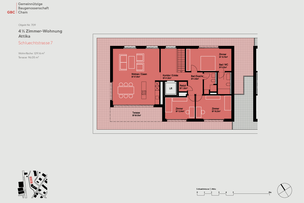 4.5-Zimmer-Attika-Wohnung zu vermieten